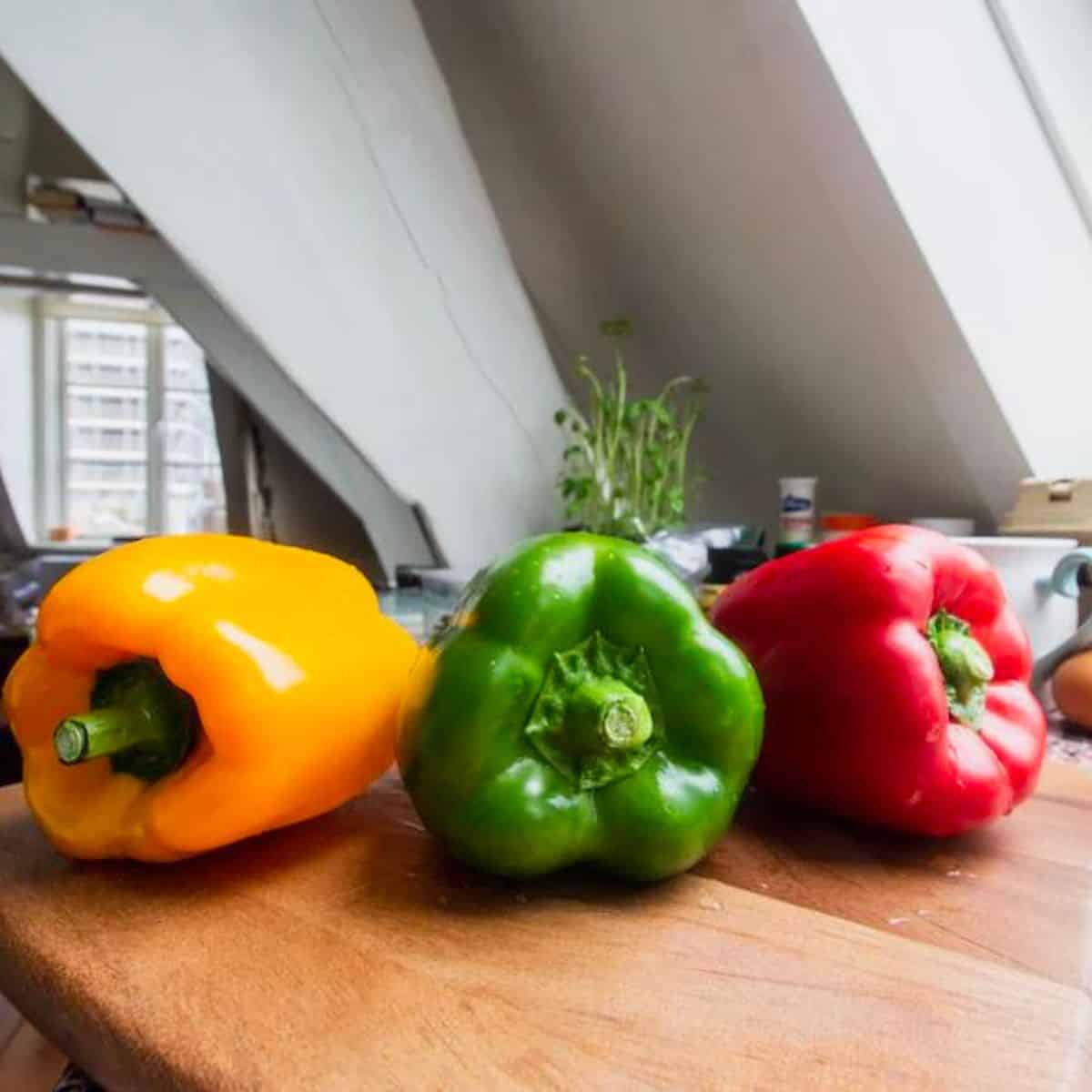 Tri colours bell peppers