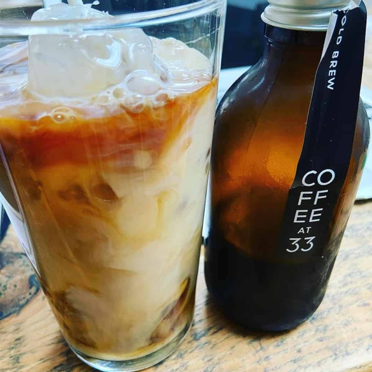 cold brew bottle Coffee at 33 Brighton cafe