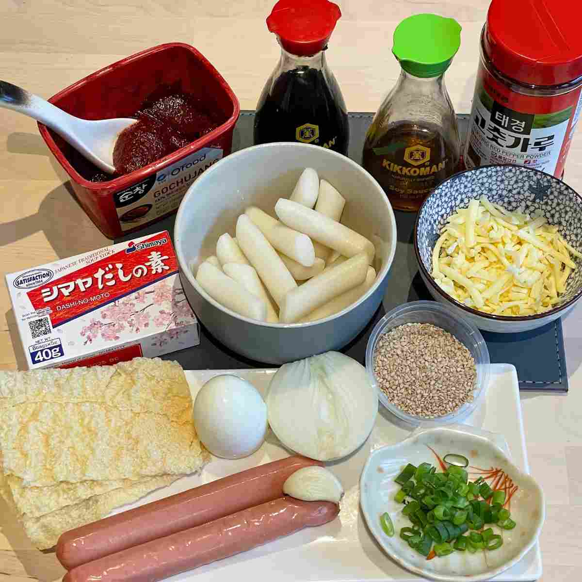 Cheese tteokbokki Ingredients