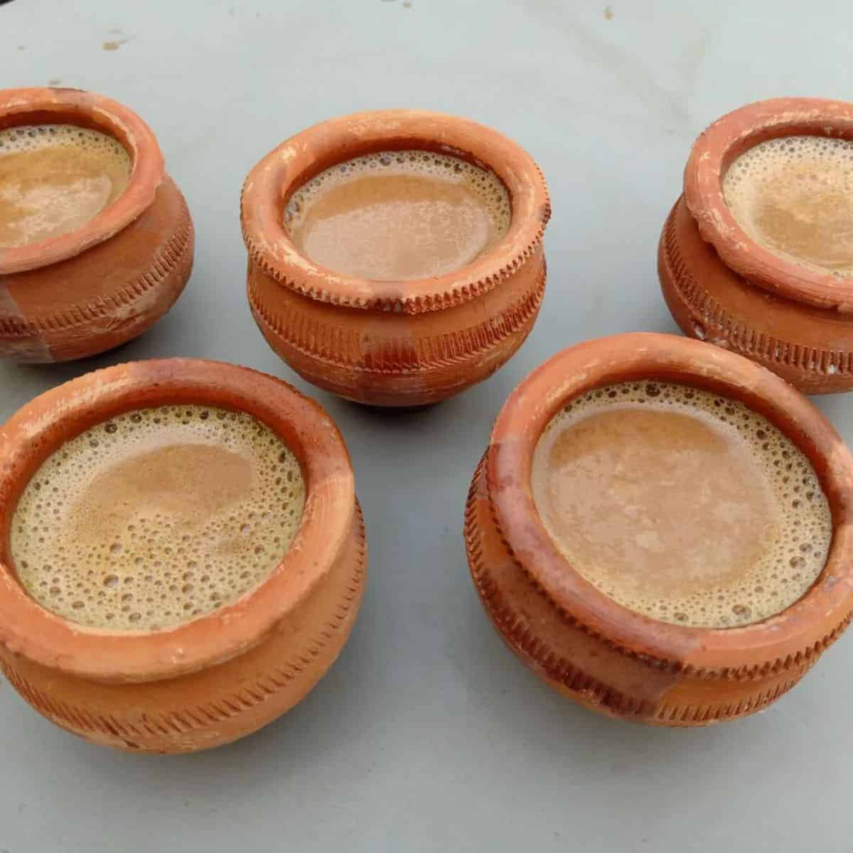 Five small cups of Masala Chai