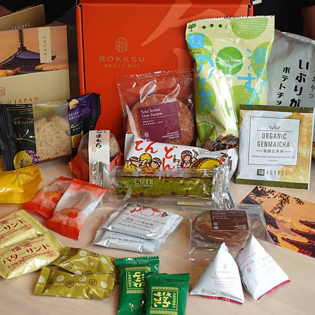 Bokksu Japanese snack box spread out
