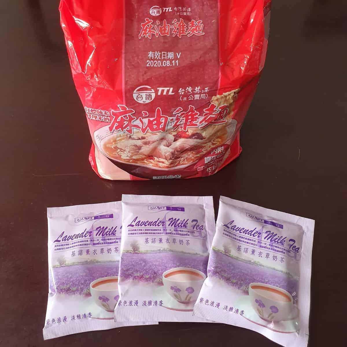 Three sachets of lavender flavoured mix from Gino