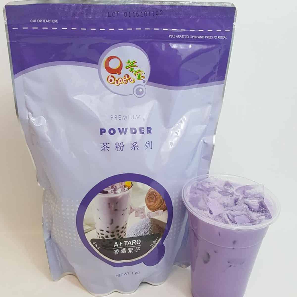 QBubble sweet beverage in purple colour