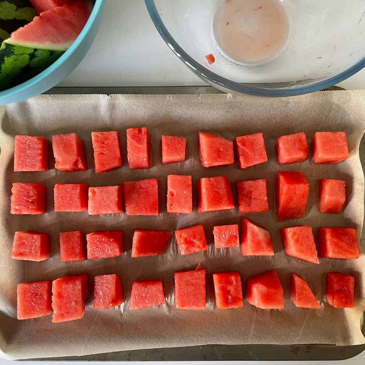 Freeze watermelon for four hours