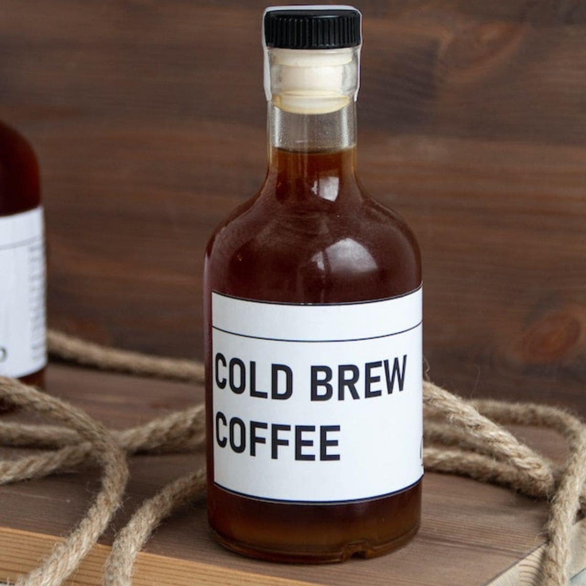 Cold brew coffee in a bottle