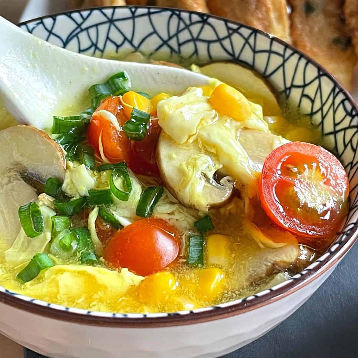 Healthy egg drop soup without cornstarch