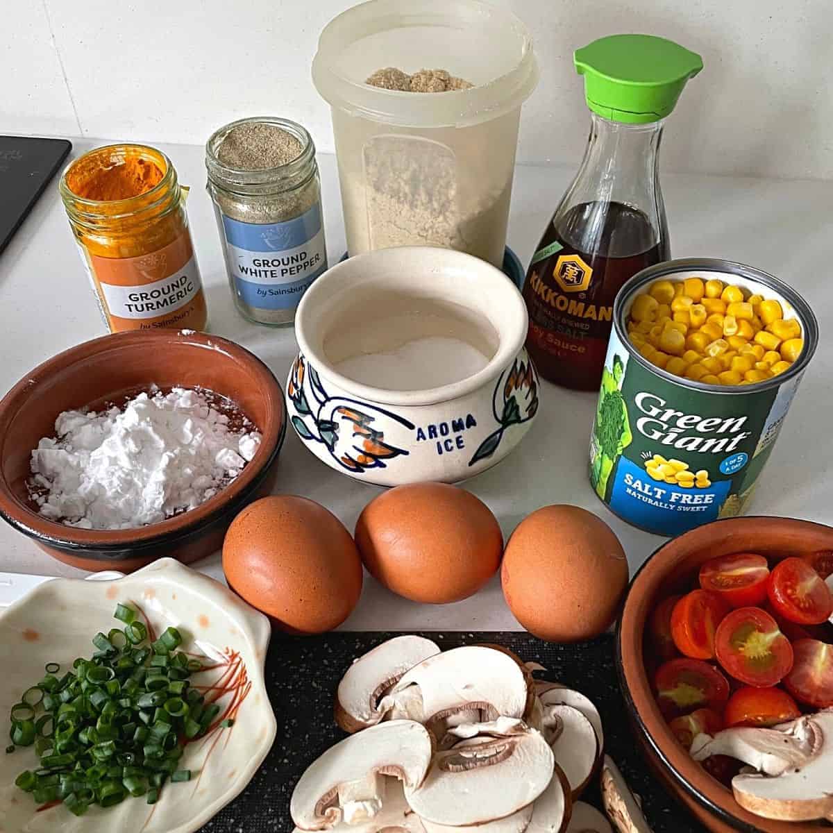 Ingredients for egg flower soup