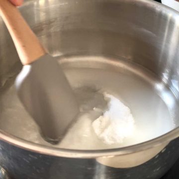 Dissolve sugar in water to make simple syrup