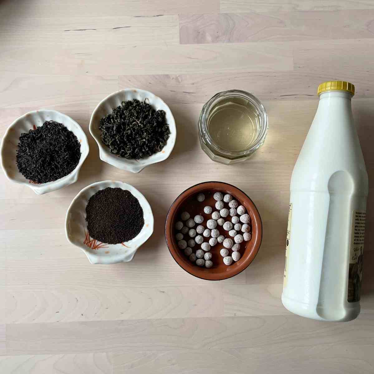 bubble tea making ingredients