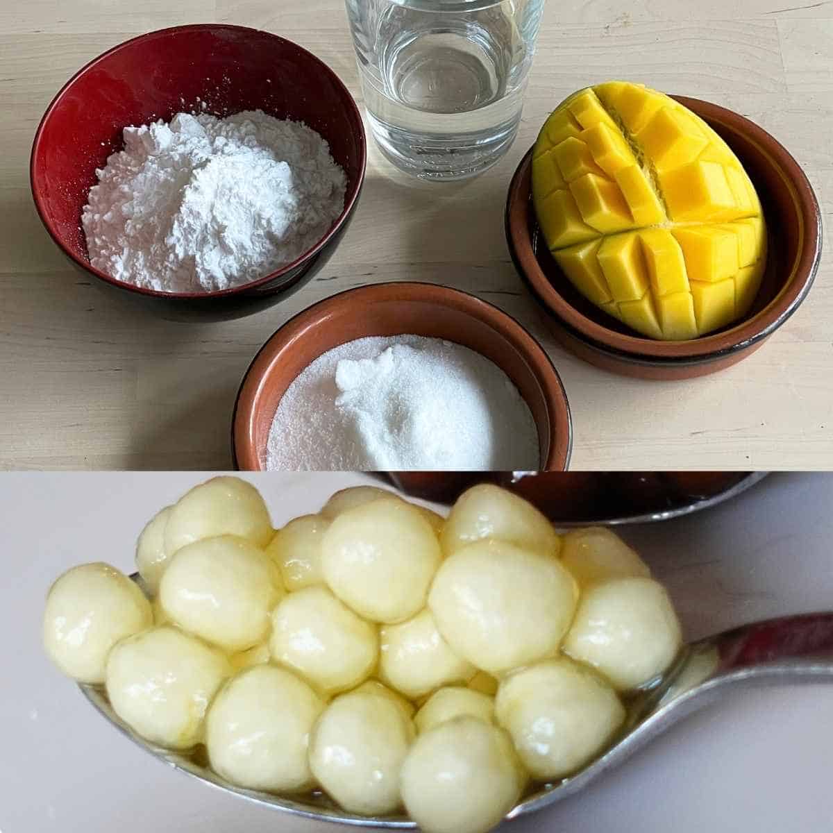 cooked mango tapioca pearls light yellow