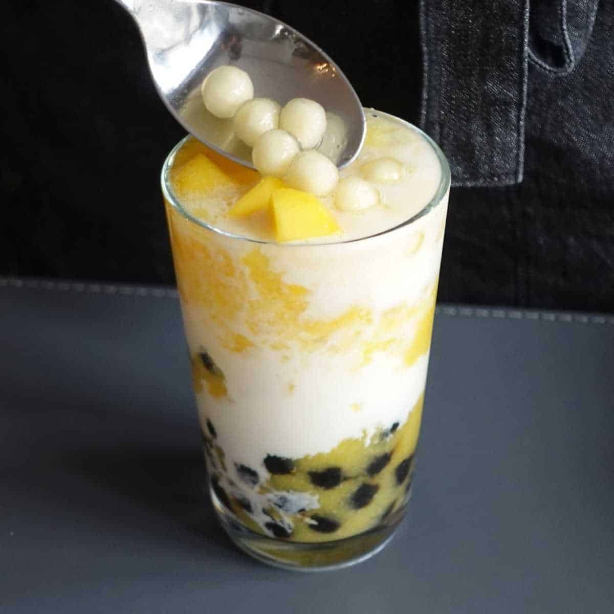 mango boba milk fruit bubble tea recipe